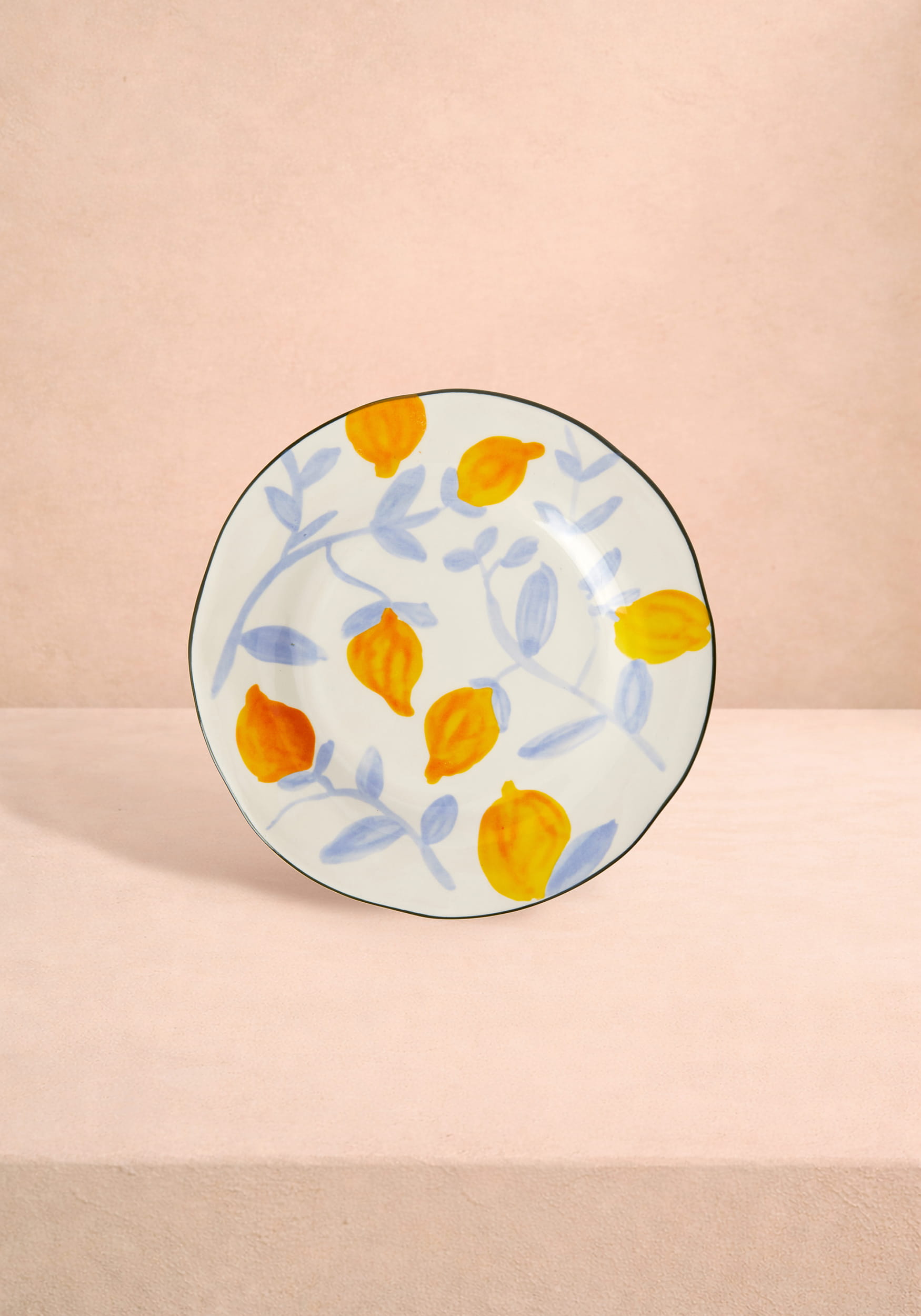 Buds in May — Hand-Painted Lunch Plates Inspired by Matisse Set of 4
