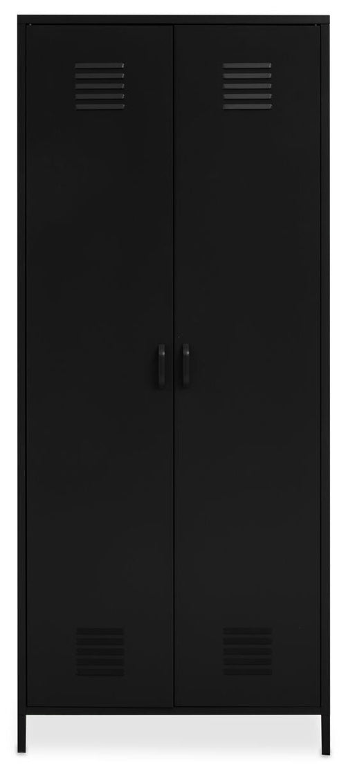 Academy Black Two Door Locker Style Wardrobe
