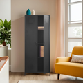 Academy Black Two Door Locker Style Wardrobe