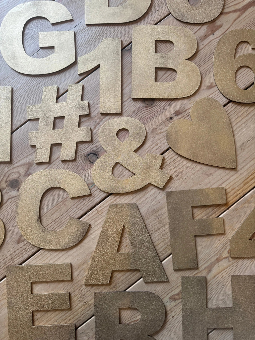 Gold Fat Font Metal Alphabet Letters – 5” or 12” Decorative Lettering A–Z