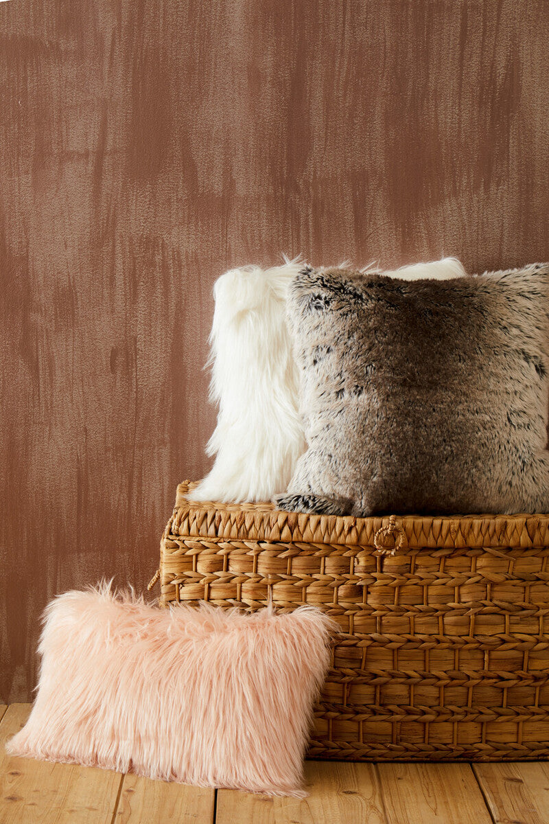 Bosie Lamina Mocha Ombre Square Fur Cushion