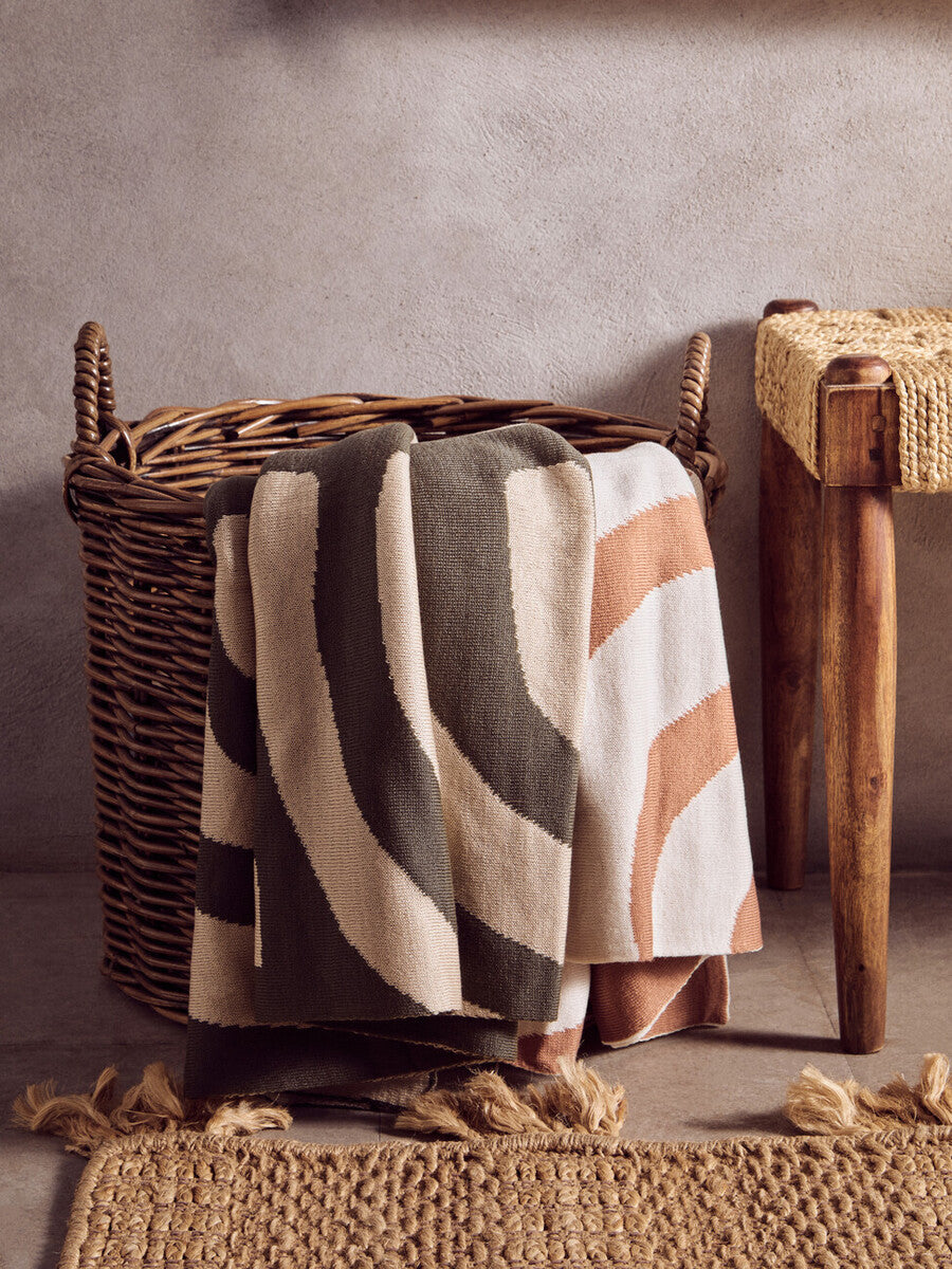 Bosie Ozella Natural And Green Throw