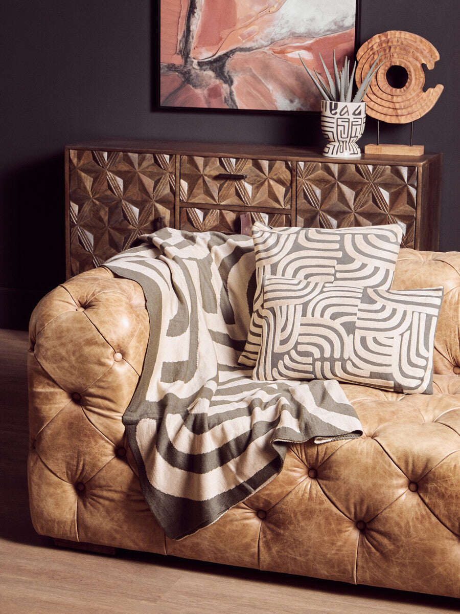 Bosie Ozella Natural And Green Throw