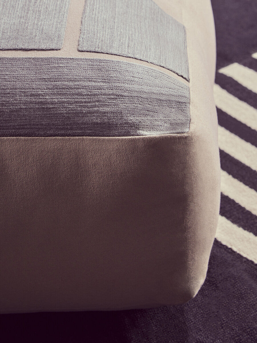 Bosie Ozella Natural And Grey Square Floor Cushion