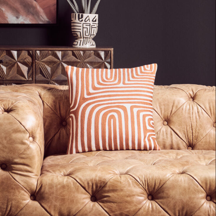 Bosie Ozella Rust And White Cushion