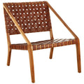 A Kendari Tan Woven Leather And Teak Chair
