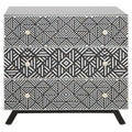 Fusion Black and Mother of Pearl Chest of 3 Drawers