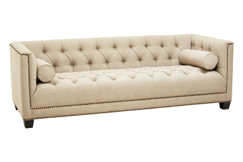 3 Seater Stone Fabric Sofa, Surina