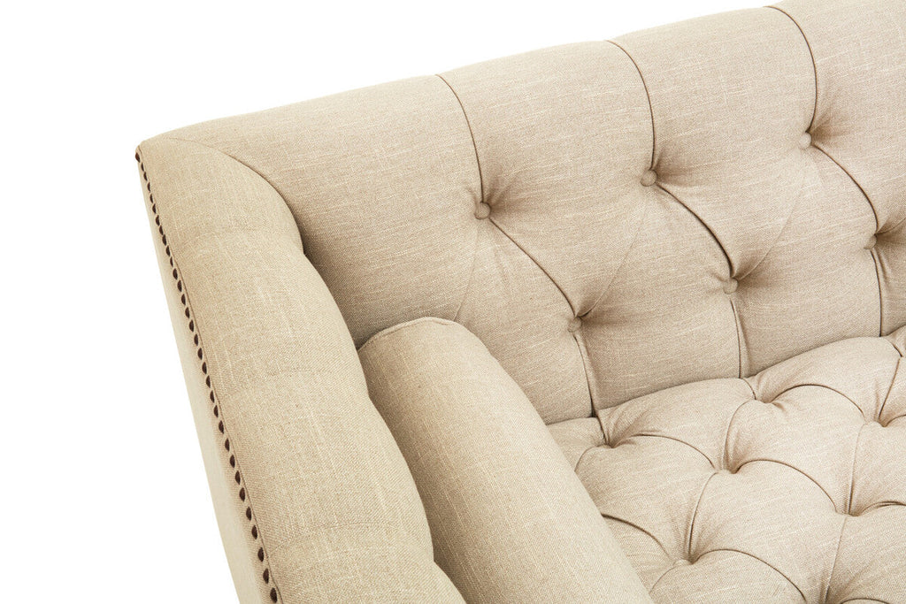 3 Seater Stone Fabric Sofa, Surina