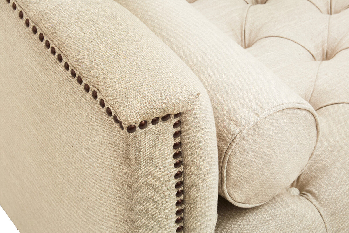 3 Seater Stone Fabric Sofa, Surina