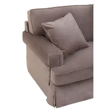 3 Seater Mink Velvet Right Chaise Sofa, Ralph