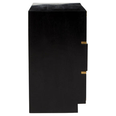 Sarter Black Mango Wood Chest of 4 Drawers