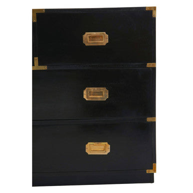 Sarter Black Mango Wood Chest of 4 Drawers