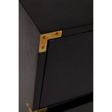 Sarter Black Mango Wood Chest of 4 Drawers