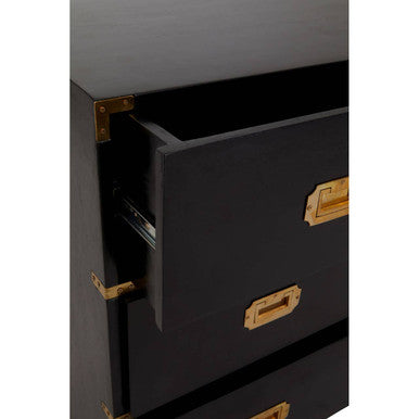 Sarter Black Mango Wood Chest of 4 Drawers