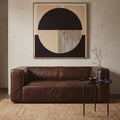 2 Seater Antique Brown Leather Sofa, King