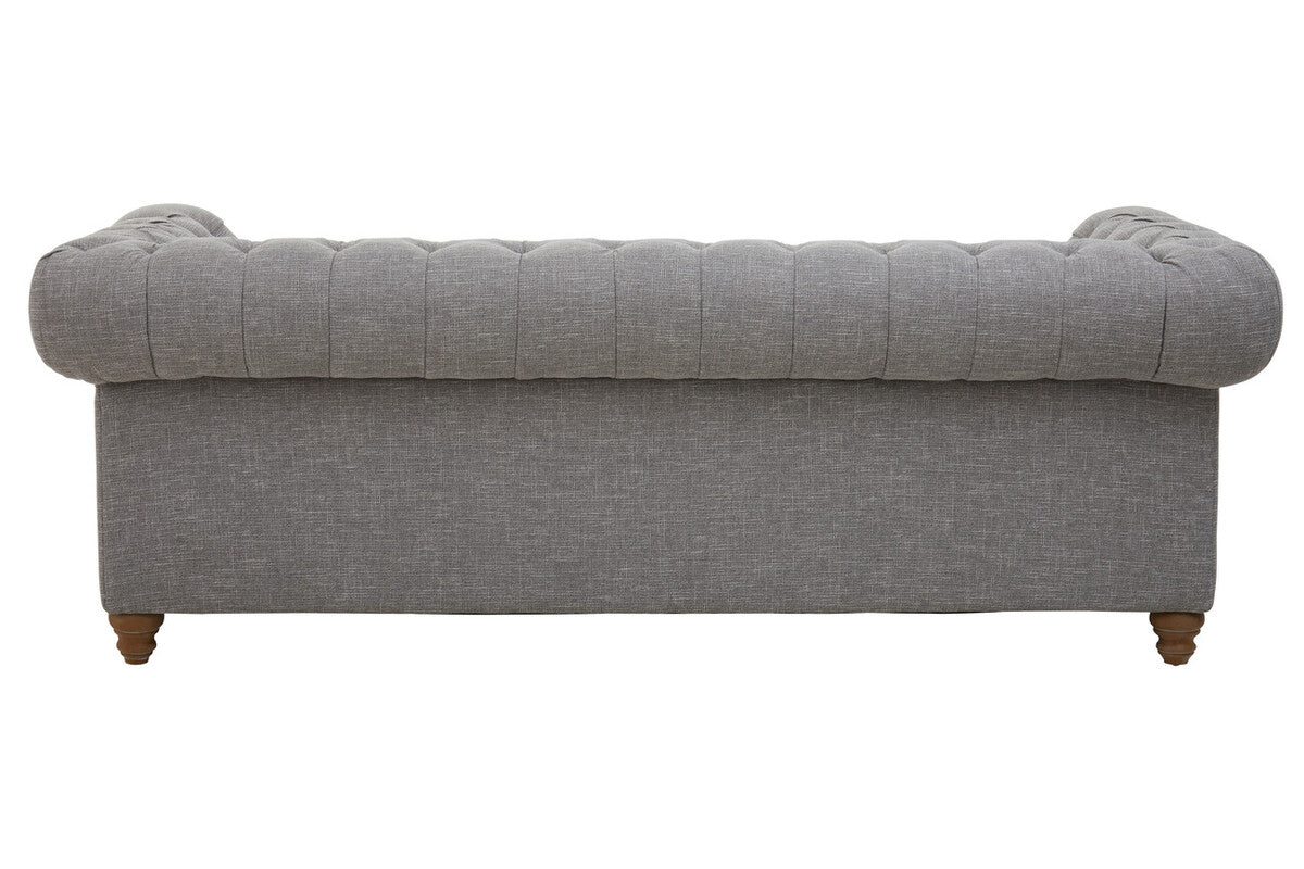 3 Seater Grey Linen Sofa, Stella