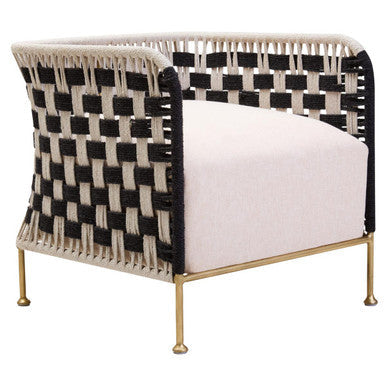 Satna Black And White Jute Chair