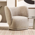 Delray Deep Stone Chenille Curved Chair