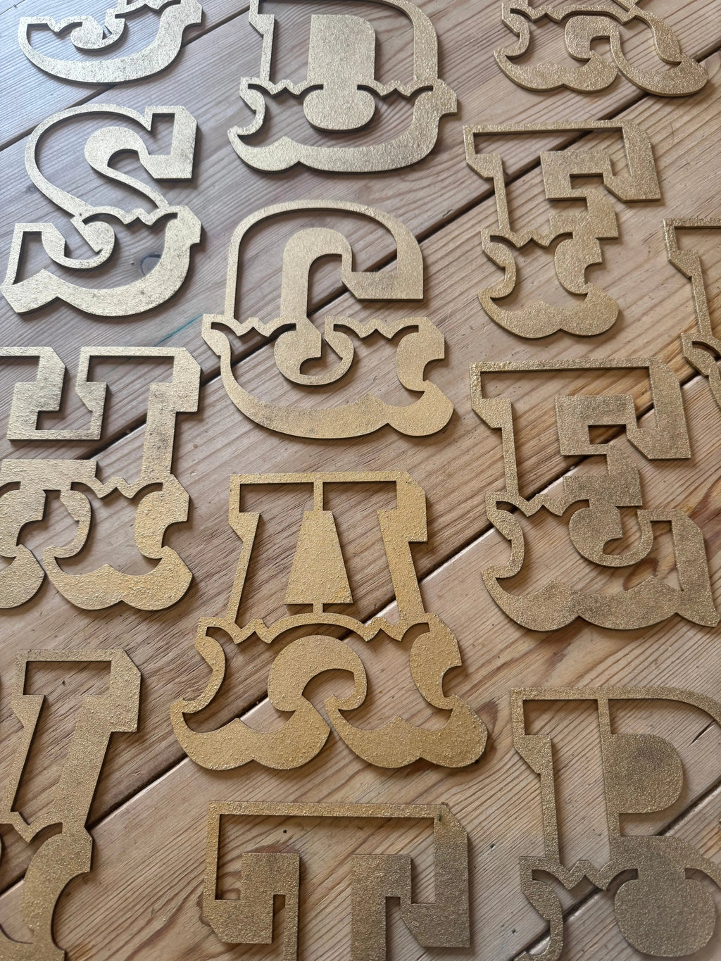 A-Z Rustic 5" or 12" Gold Metal Carnival Letters.
