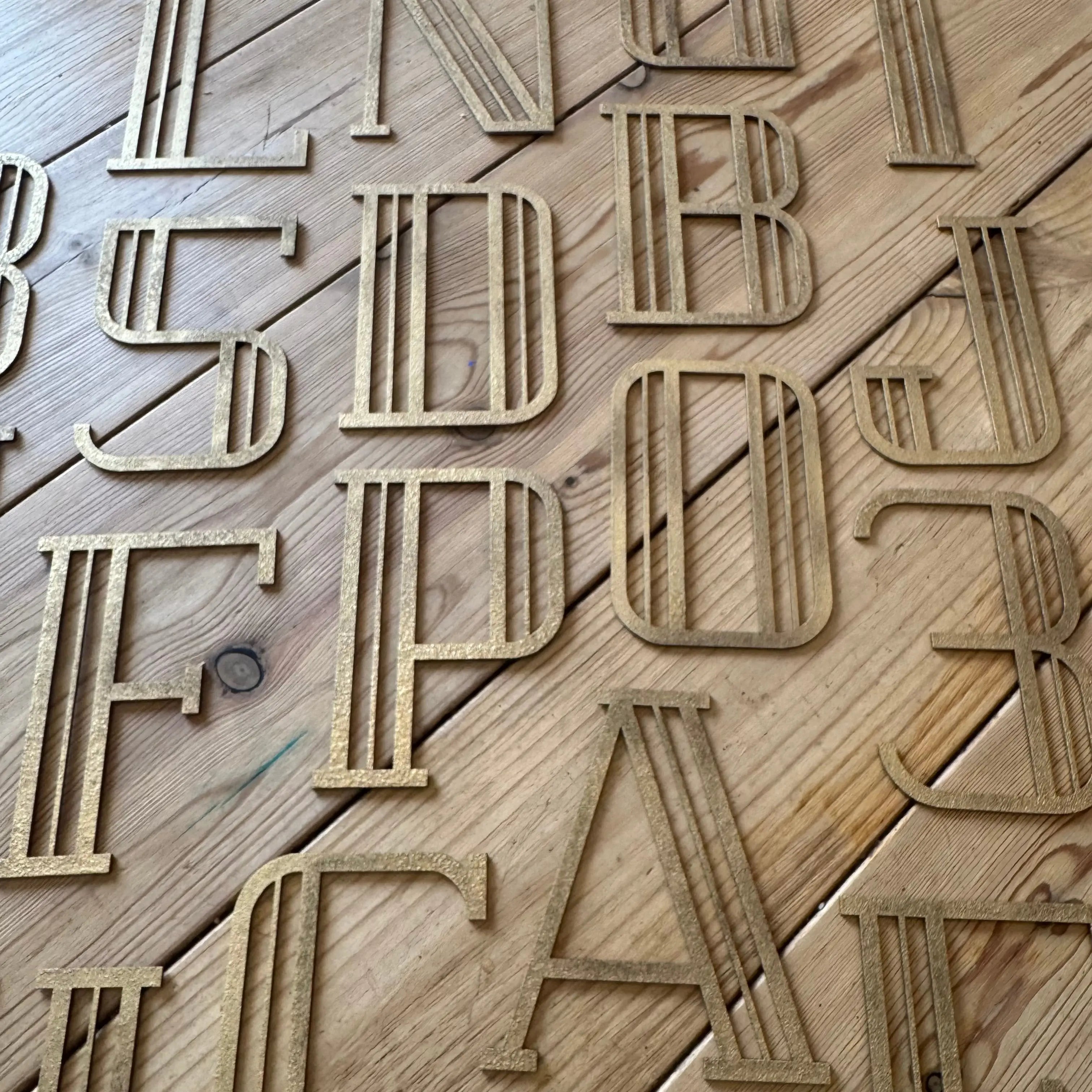 Gold Art Deco Metal Alphabet Letters – 5” or 12” Decorative Lettering A–Z