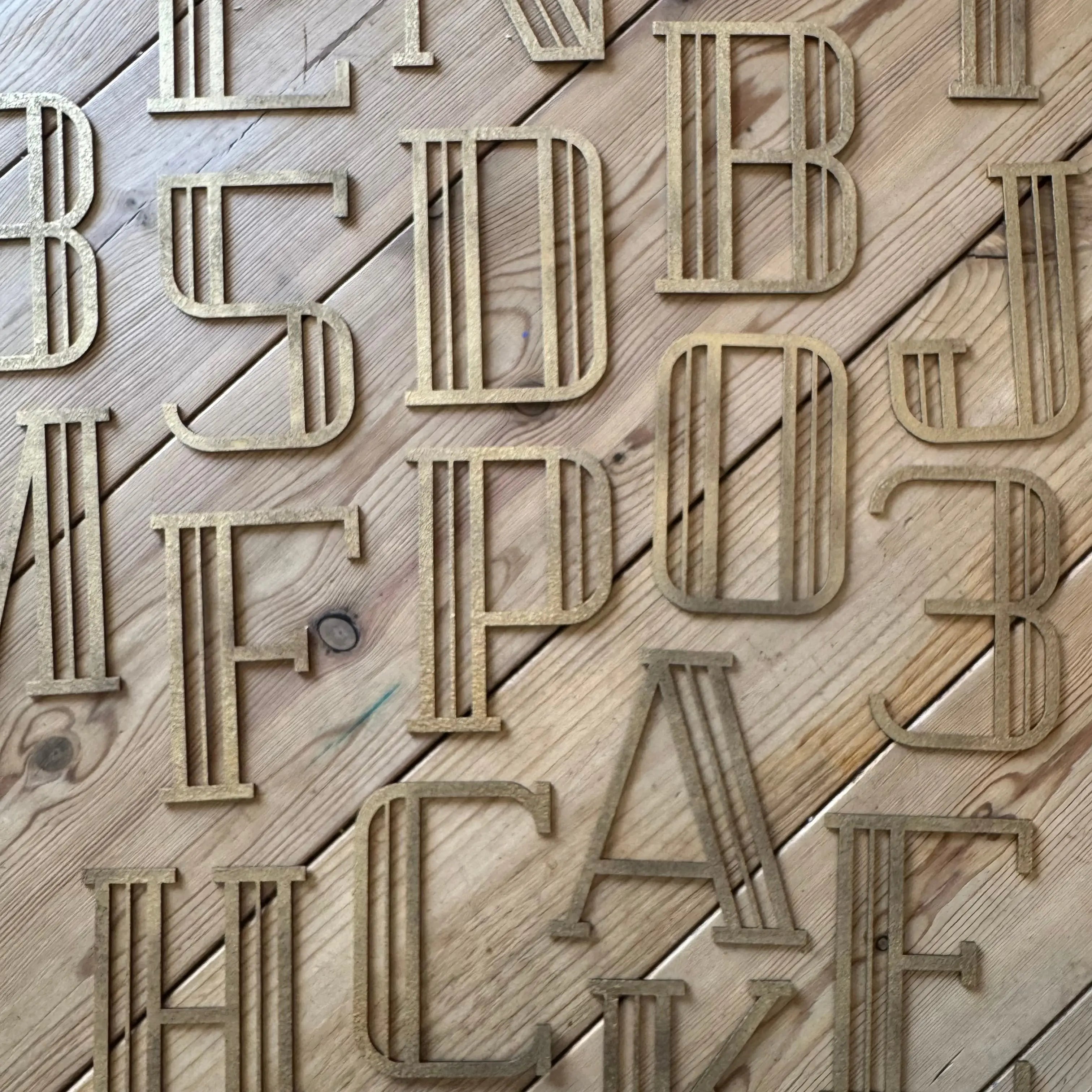 Gold Art Deco Metal Alphabet Letters – 5” or 12” Decorative Lettering A–Z