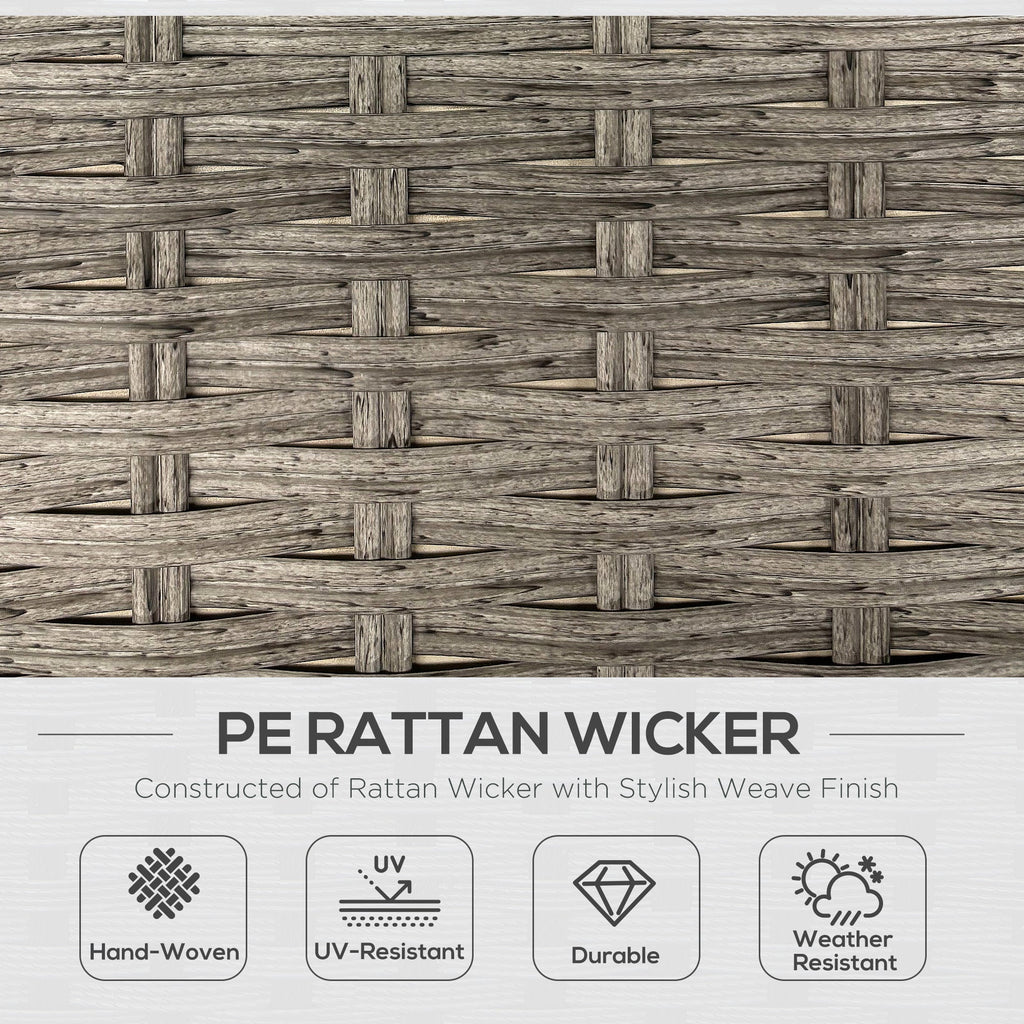 Outsunny 6 PCs Rattan Garden Furniture Sectional Corner Sofa, Light Grey