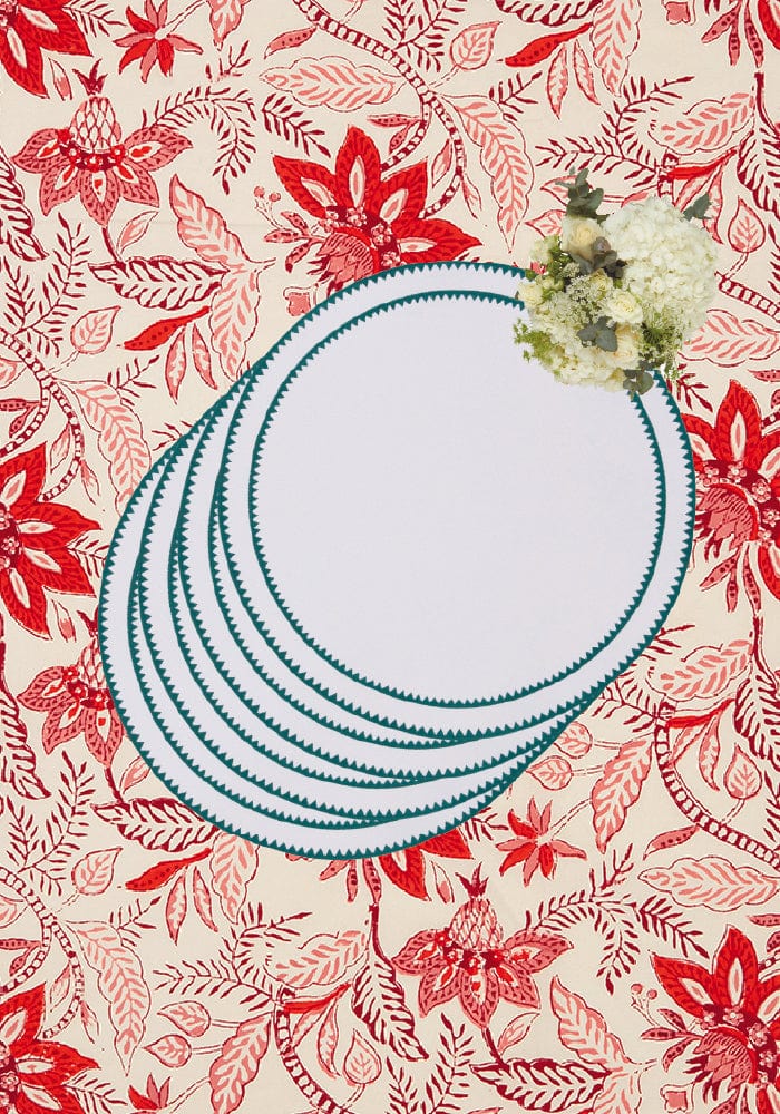 Classic Green Round Placemats - Set of 4
