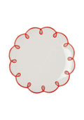 Rosy Red Scalloped Dessert Plate - Set of 4