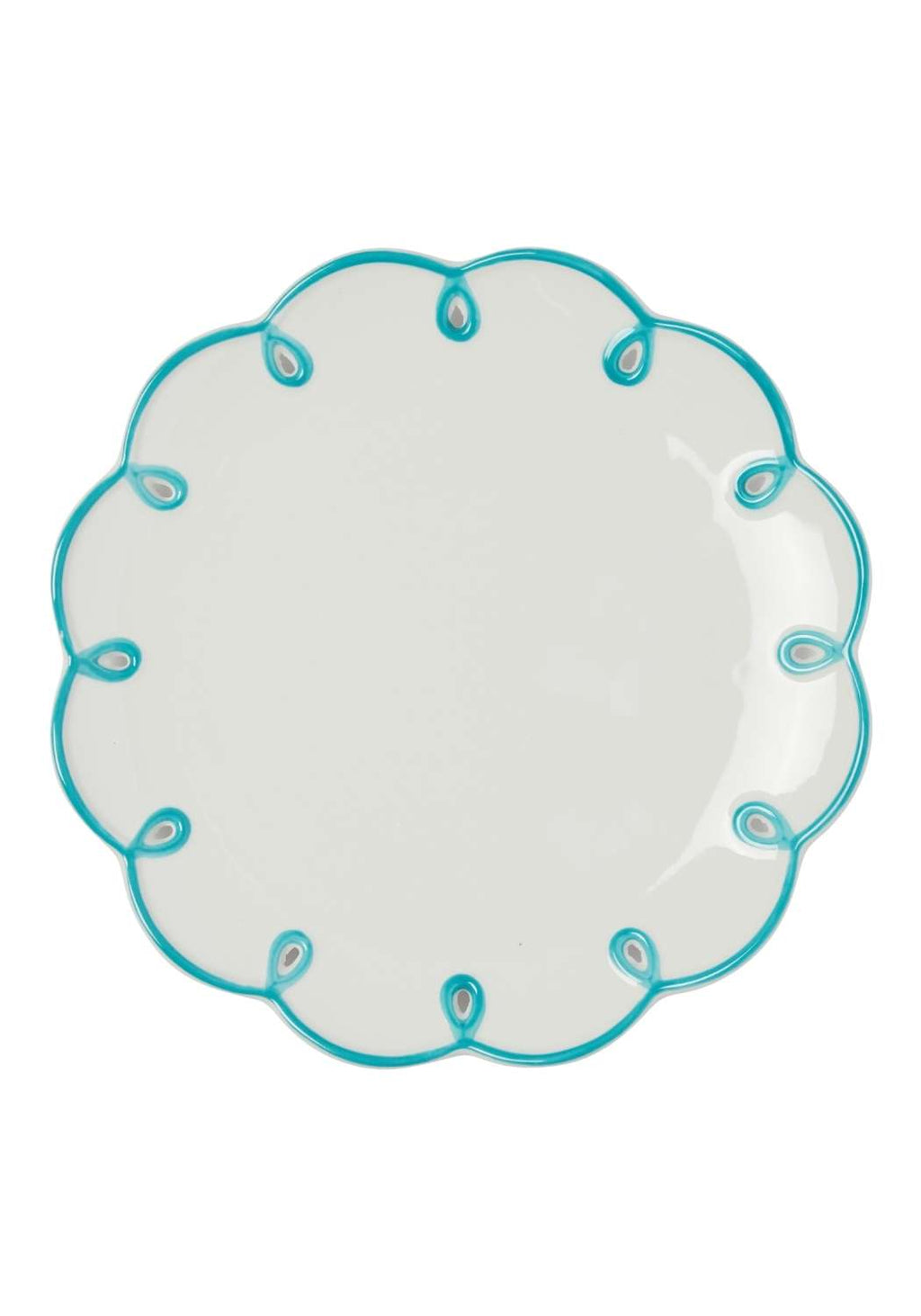 Sky Blue Scalloped Dessert Plate - Set of 4