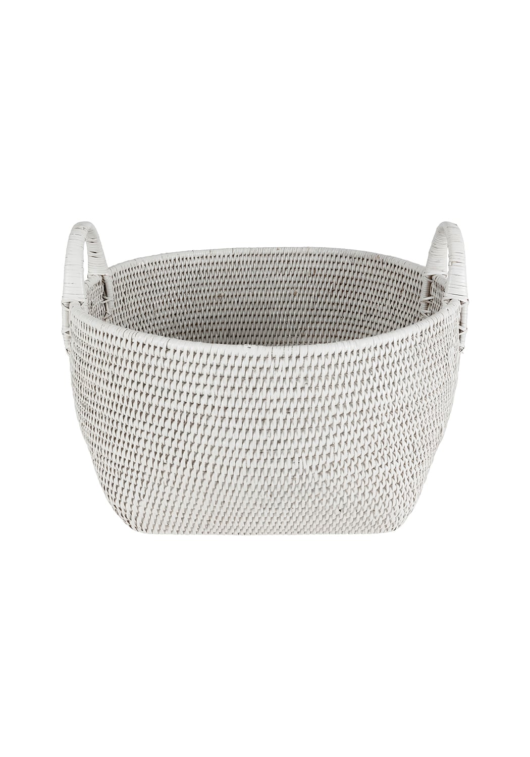 Handy Handwoven Rattan Basket - White