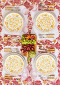 Harbour Island Round Rattan Charger Placemat White - Set of 4