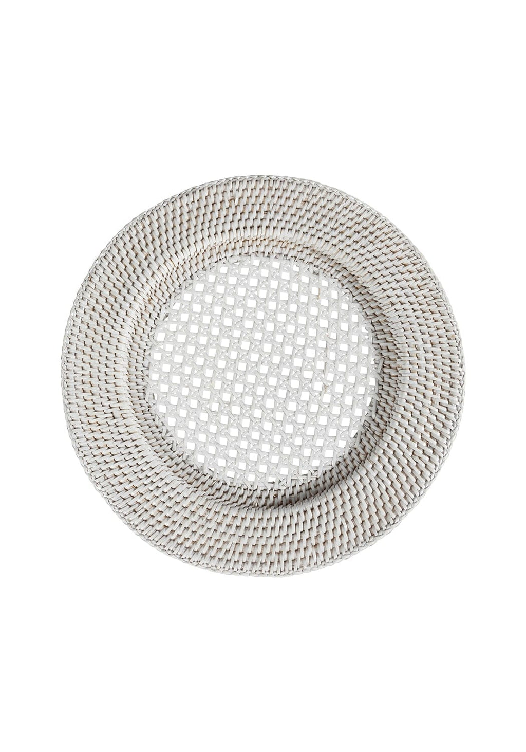 Harbour Island Round Rattan Charger Placemat White - Set of 4