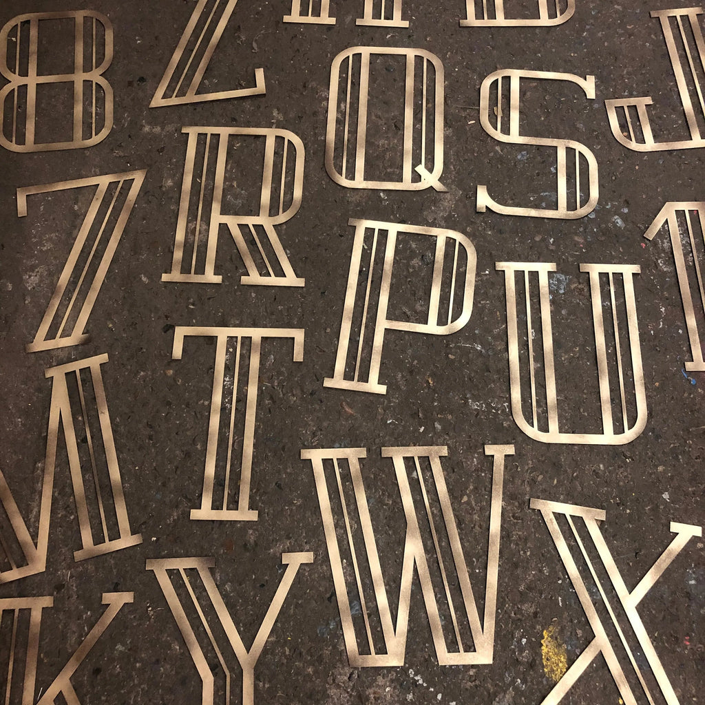Gold Art Deco Metal Alphabet Letters – 5” or 12” Decorative Lettering A–Z