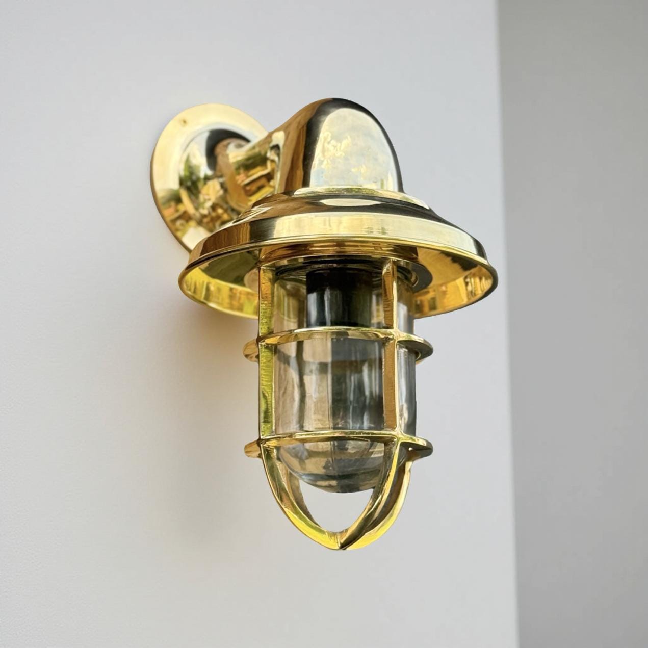 Wells - Solid Brass Bulkhead Outdoor & Bathroom Wall Light