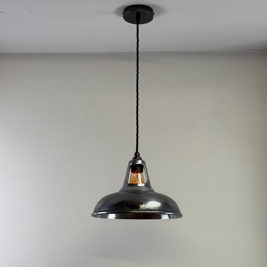 Cawston - Silver Solid Cast Aluminium Lampshade Pendant Set Light - 11 Inch