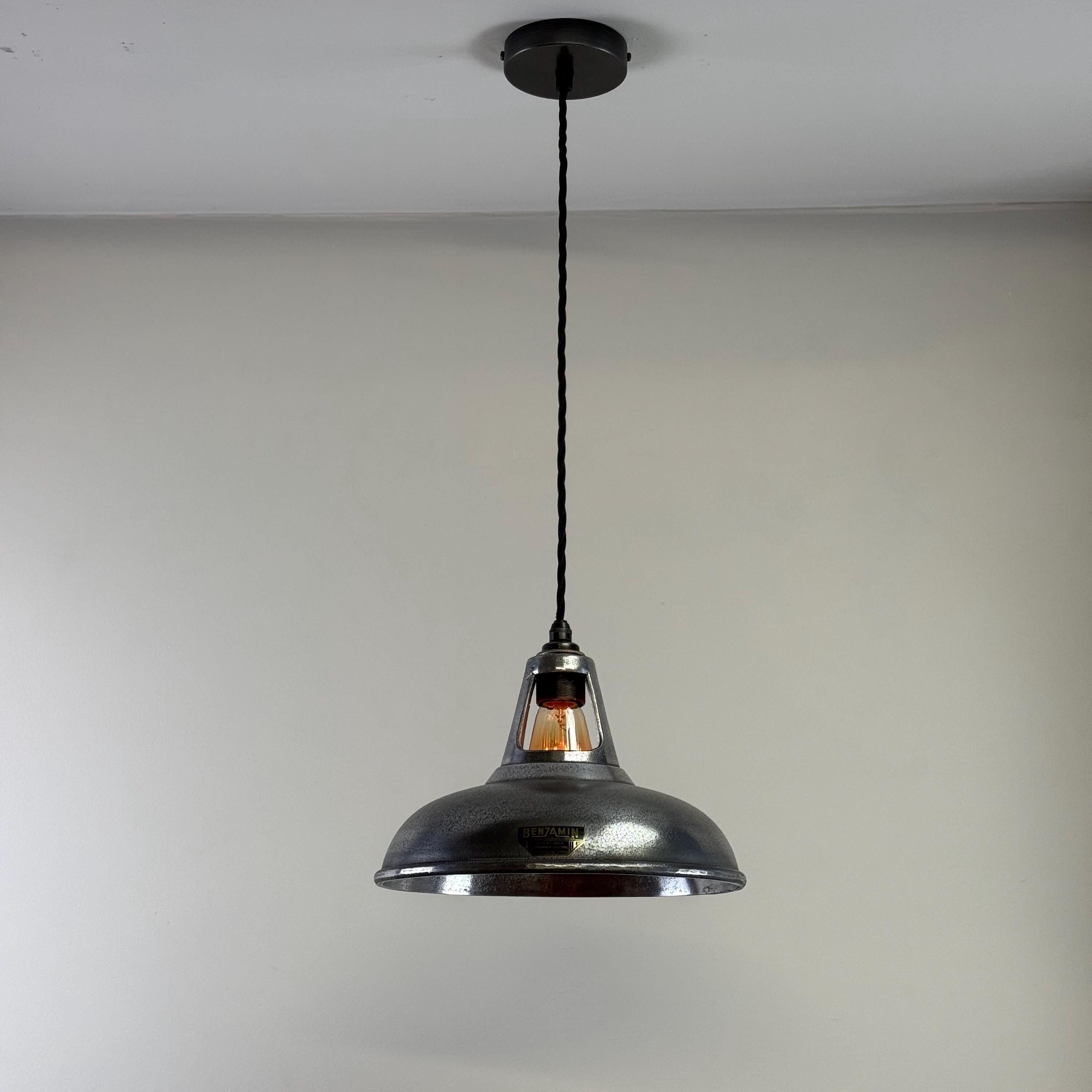 Cawston - Silver Solid Cast Aluminium Lampshade Pendant Set Light - 11 Inch