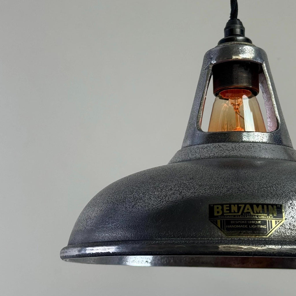 Cawston - Silver Solid Cast Aluminium Lampshade Pendant Set Light - 11 Inch