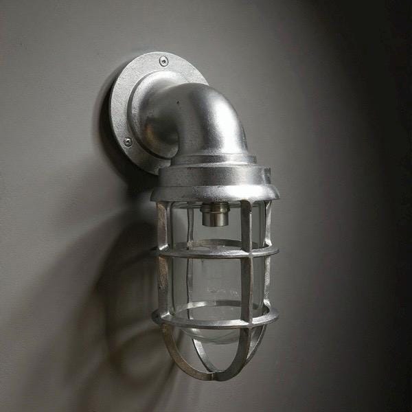 Beachamwell ~ Raw Cast Bulkhead Outdoor & Bathroom Sconce Wall Light ~ 10.5 Inch