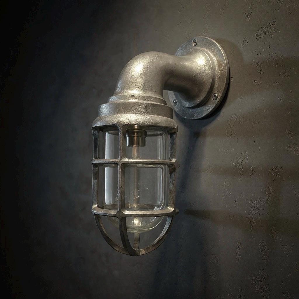 Beachamwell ~ Raw Cast Bulkhead Outdoor & Bathroom Sconce Wall Light ~ 10.5 Inch