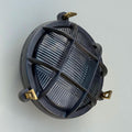 Wroxham ~ Cast Pewter Caged Nautical Bulkhead Wall Light Industrial Ceiling Fixture