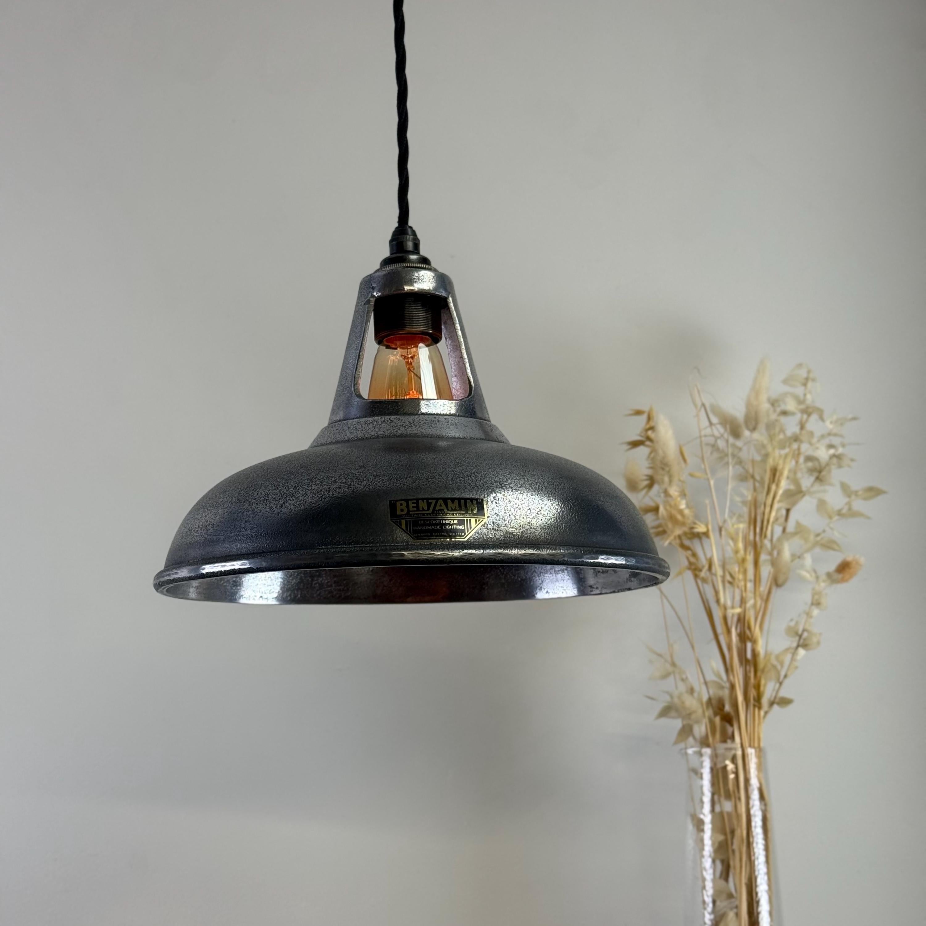 Cawston - Silver Solid Cast Aluminium Lampshade Pendant Set Light - 11 Inch