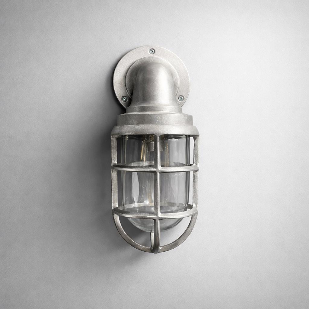 Beachamwell ~ Raw Cast Bulkhead Outdoor & Bathroom Sconce Wall Light ~ 10.5 Inch