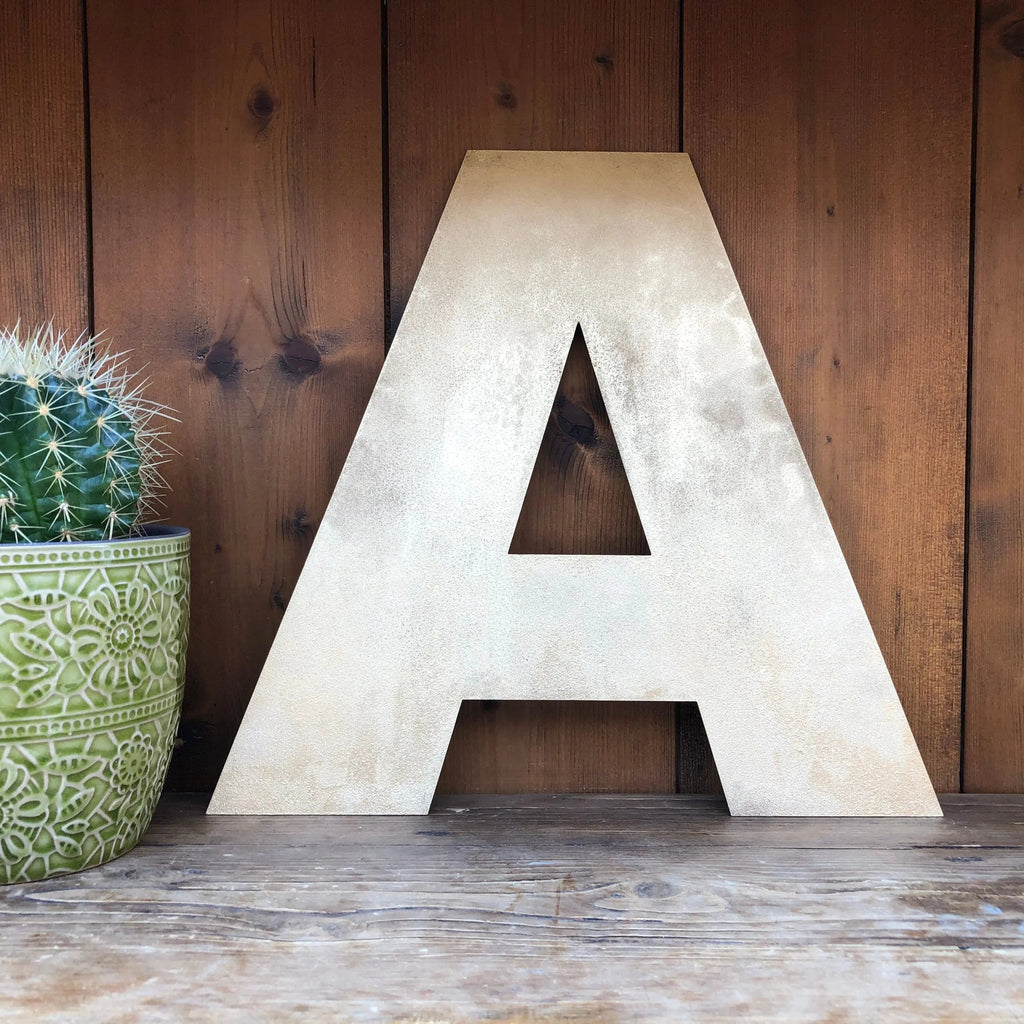 Gold Fat Font Metal Alphabet Letters – 5” or 12” Decorative Lettering A–Z