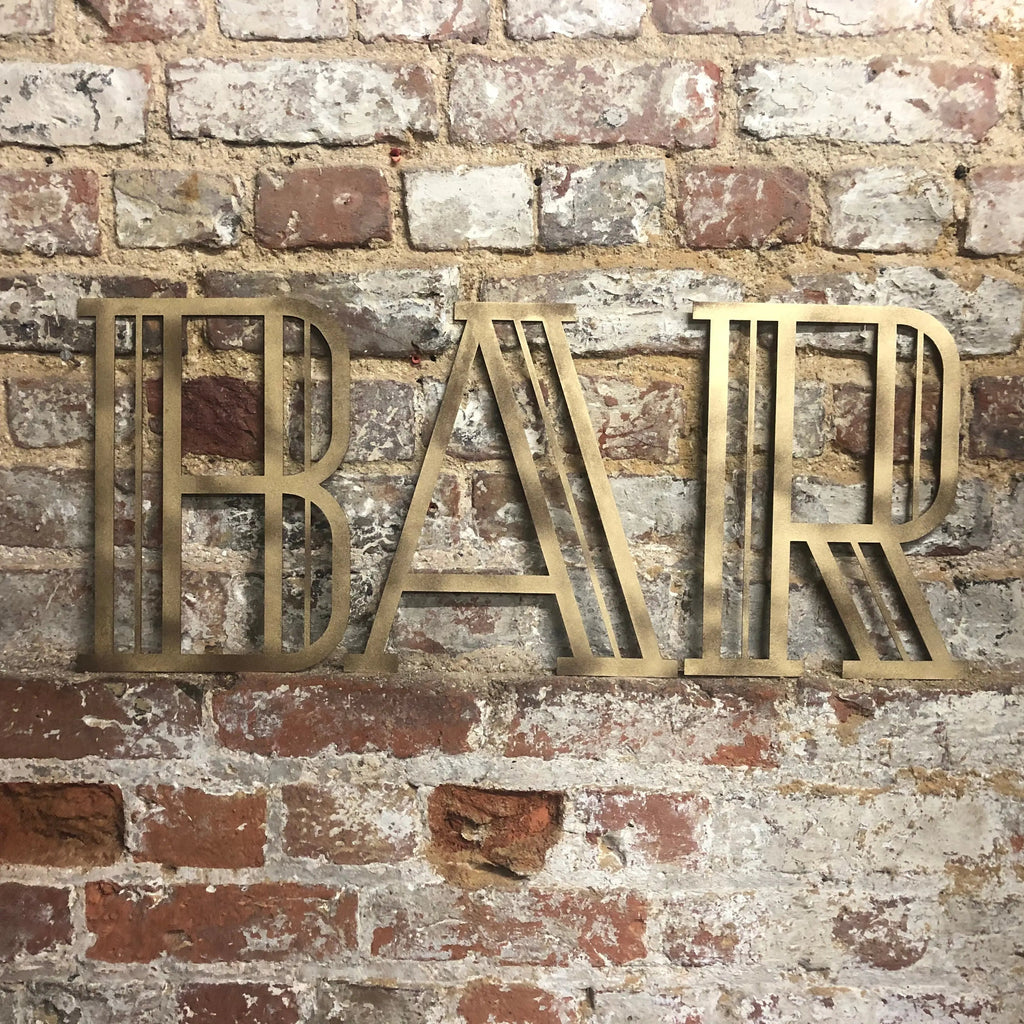 Gold Art Deco Metal Alphabet Letters – 5” or 12” Decorative Lettering A–Z