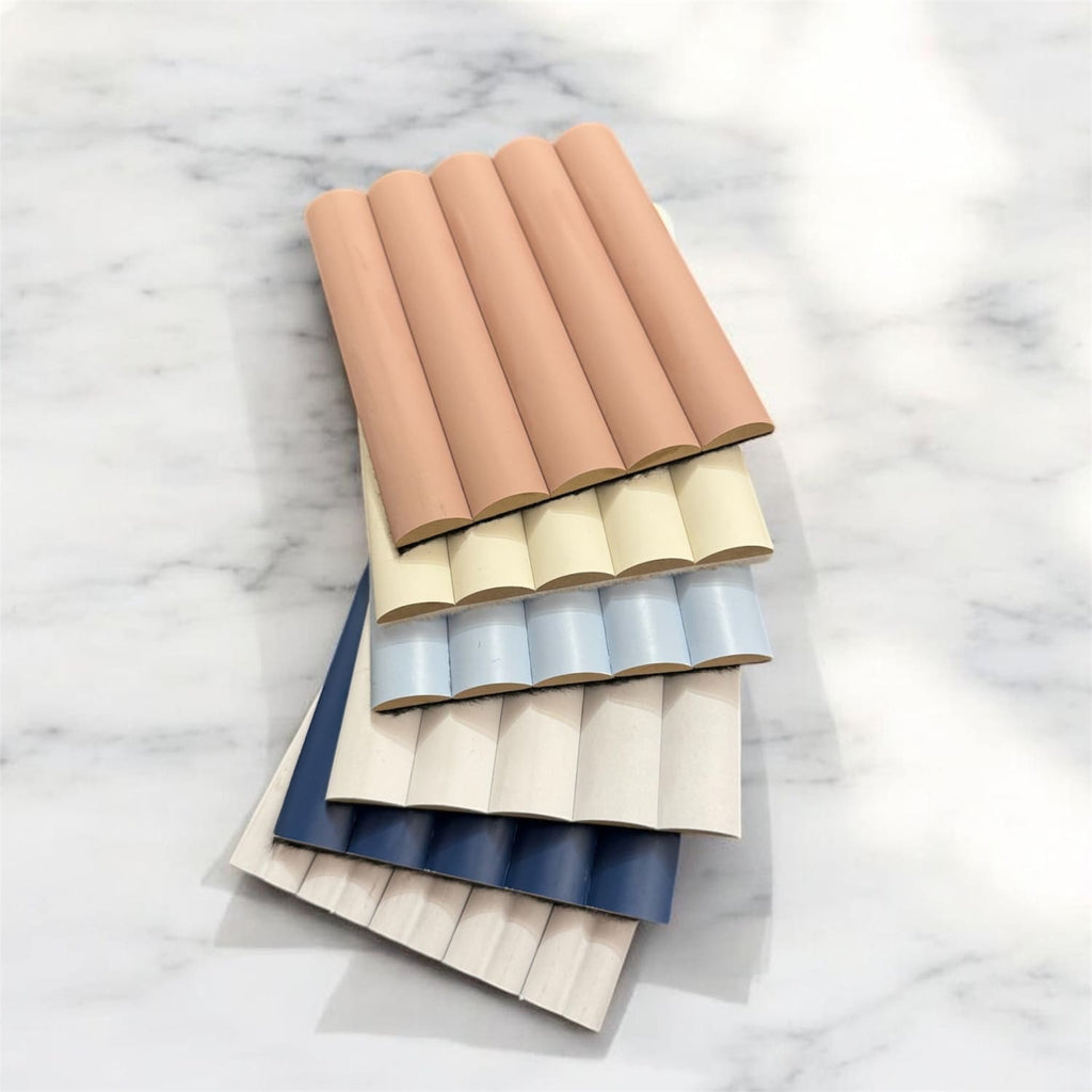 Large Fluted Wall Panels in Dusky Pink - 240cm x 60cm
