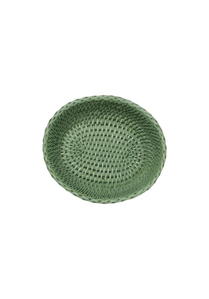 Mayfair Tray Hold All Rattan Basket in Green