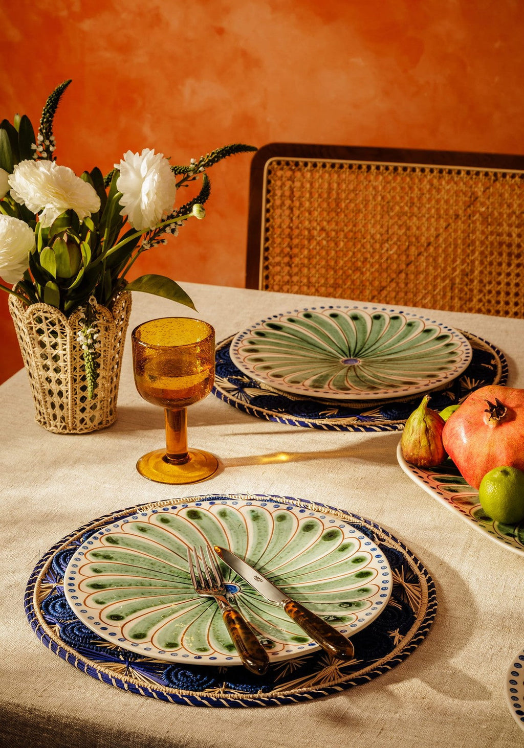 Atlántico Iraca Woven Placemat, Blue