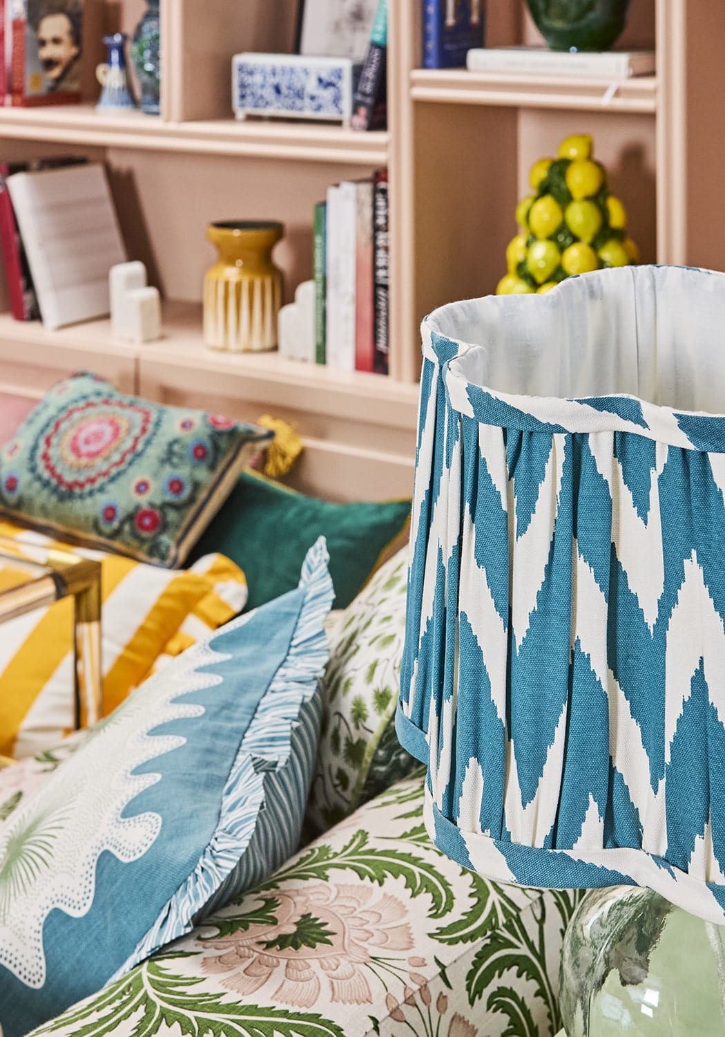 Yellow Cabana Stripe Ruffled Cushion Cover