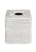 Rattan Tissue Box Cover - White